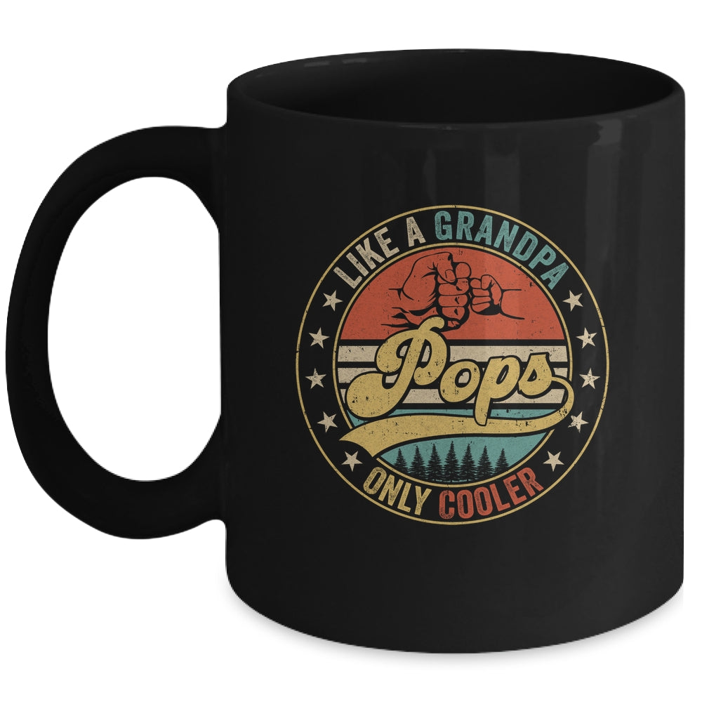 Pops Like A Grandpa Only Cooler Retro Funny Dad Fathers Day Mug | siriusteestore