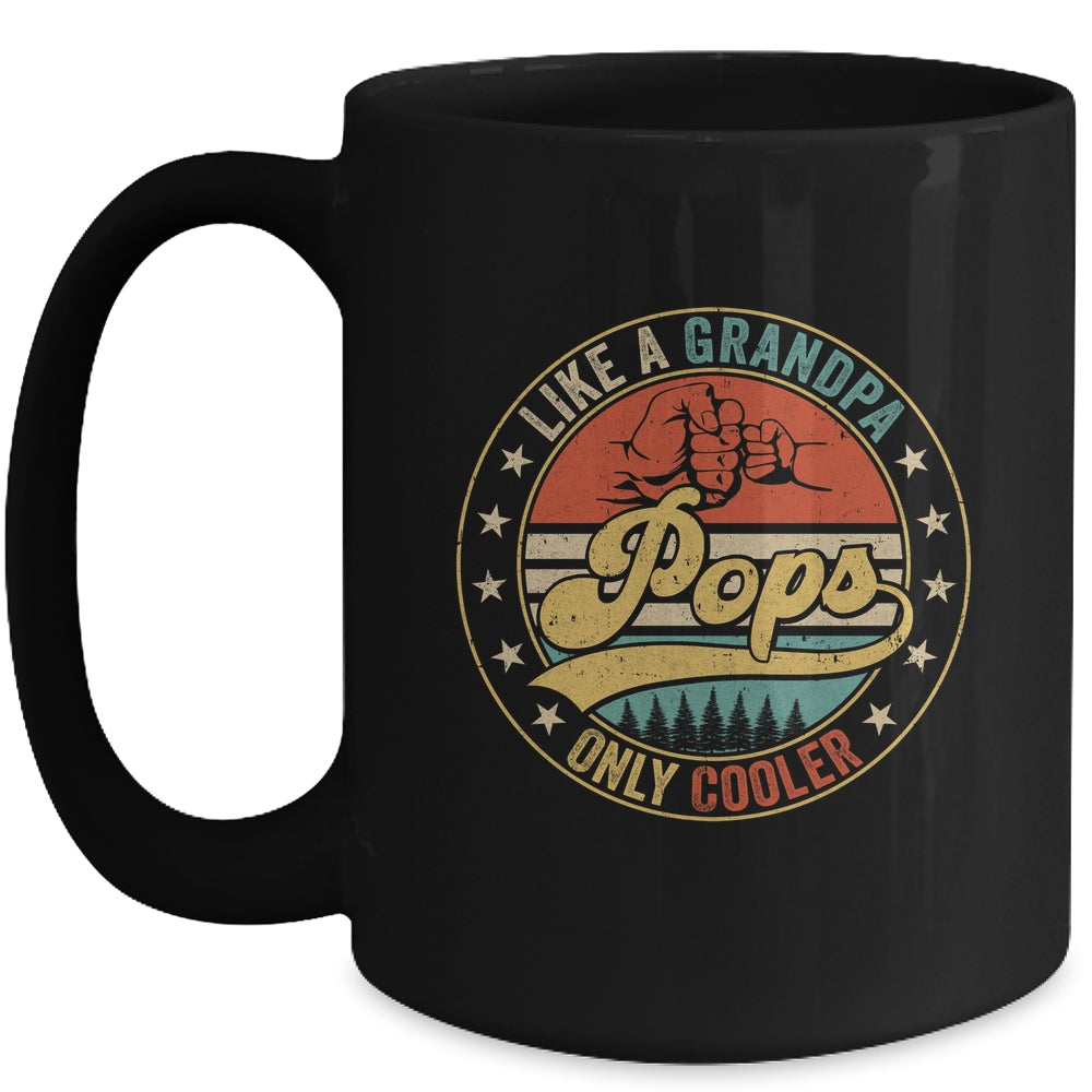 Pops Like A Grandpa Only Cooler Retro Funny Dad Fathers Day Mug | siriusteestore