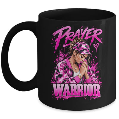 Prayer Warrior God Jesus Christian Pink Camo Black Woman Mug | siriusteestore