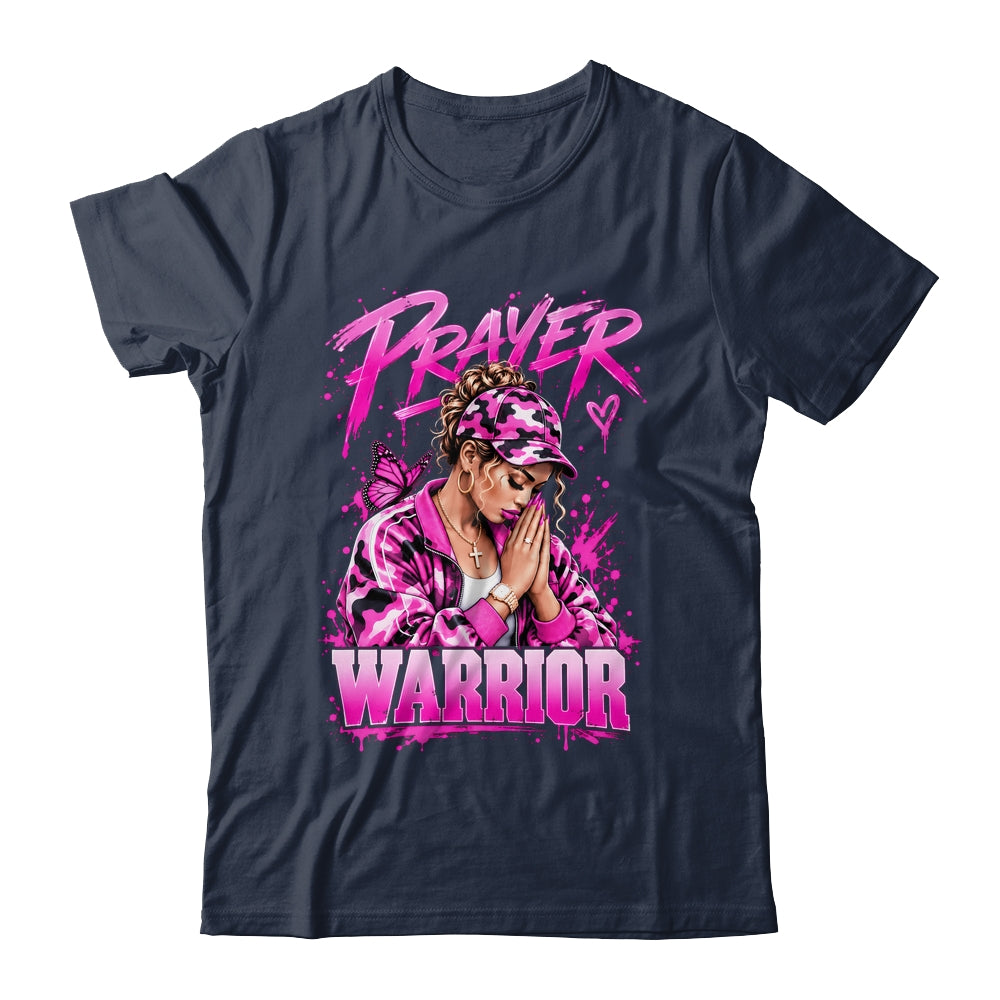Prayer Warrior God Jesus Christian Pink Camo Black Woman Shirt & Hoodie | siriusteestore