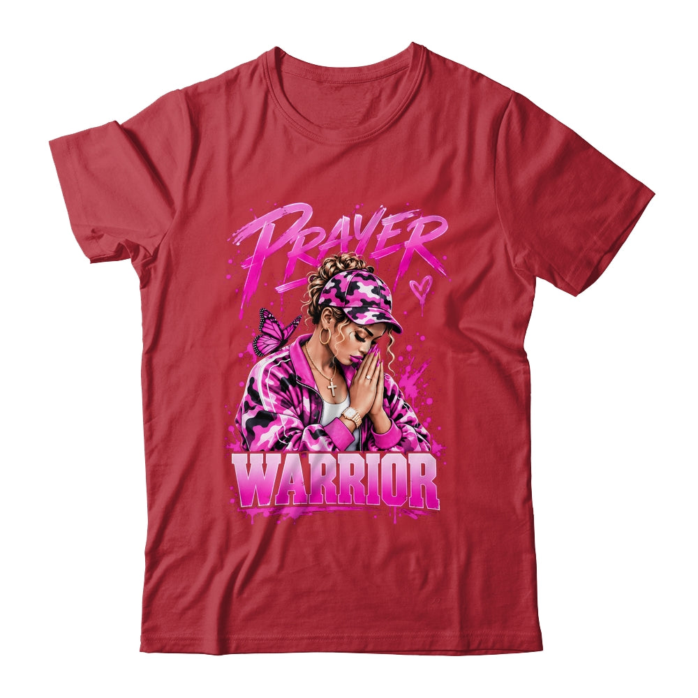 Prayer Warrior God Jesus Christian Pink Camo Black Woman Shirt & Hoodie | siriusteestore
