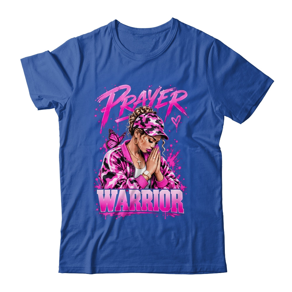 Prayer Warrior God Jesus Christian Pink Camo Black Woman Shirt & Hoodie | siriusteestore