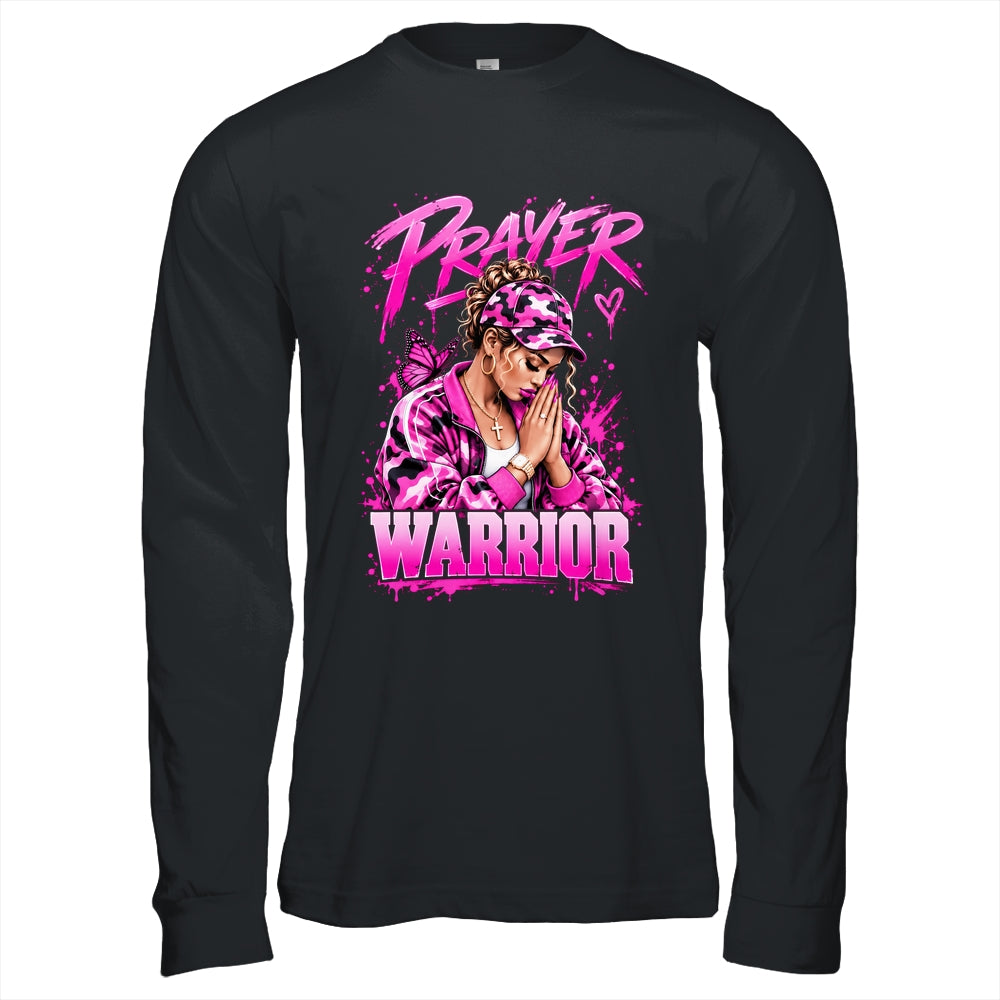 Prayer Warrior God Jesus Christian Pink Camo Black Woman Shirt & Hoodie | siriusteestore