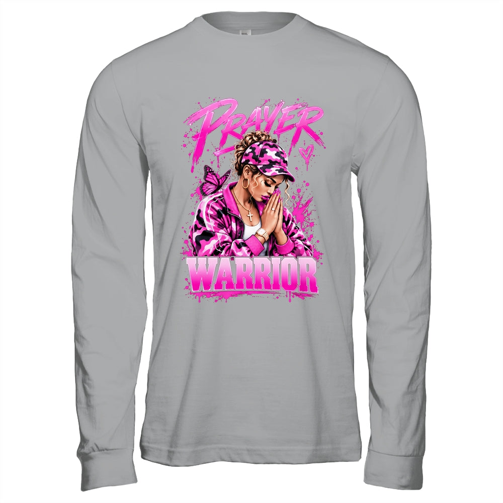 Prayer Warrior God Jesus Christian Pink Camo Black Woman Shirt & Hoodie | siriusteestore