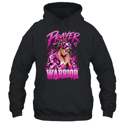 Prayer Warrior God Jesus Christian Pink Camo Black Woman Shirt & Hoodie | siriusteestore