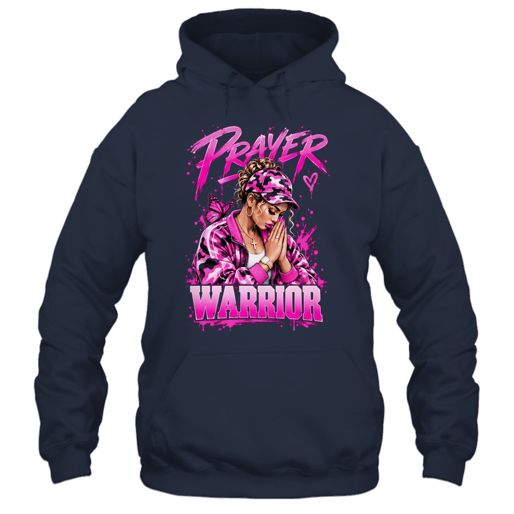 Prayer Warrior God Jesus Christian Pink Camo Black Woman Shirt & Hoodie | siriusteestore