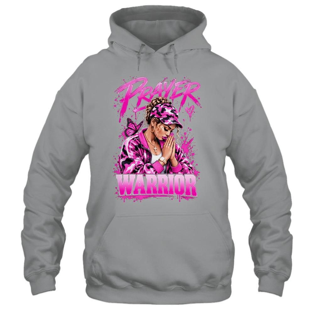 Prayer Warrior God Jesus Christian Pink Camo Black Woman Shirt & Hoodie | siriusteestore