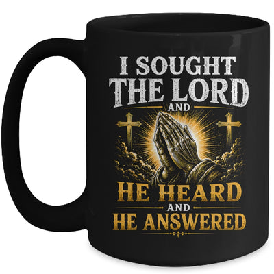 Praying Hands I Sought The Lord Christian Men Women Mug | siriusteestore