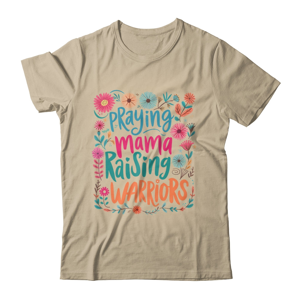 Praying Mama Raising Warriors Christian Mom Boho Floral Shirt & Sweatshirt | siriusteestore