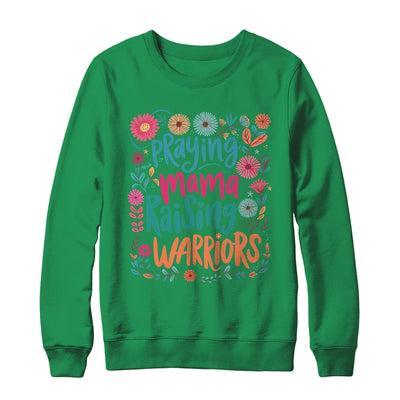 Praying Mama Raising Warriors Christian Mom Boho Floral Shirt & Sweatshirt | siriusteestore
