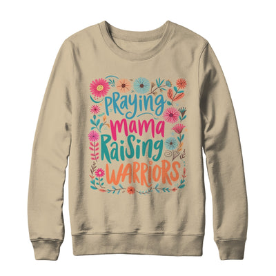 Praying Mama Raising Warriors Christian Mom Boho Floral Shirt & Sweatshirt | siriusteestore