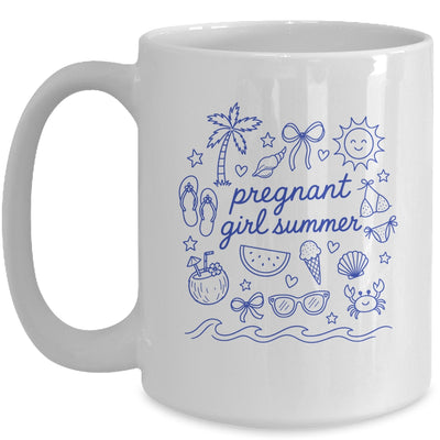 Pregnant Girl Summer Funny Baby Announcement Mom Mama Cute Mug | siriusteestore