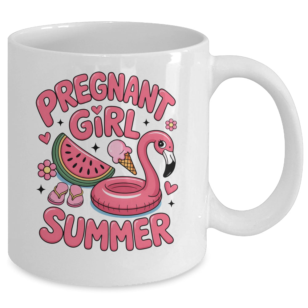 Pregnant Girl Summer Pregnancy Announcement Reveal Baby Mug | siriusteestore