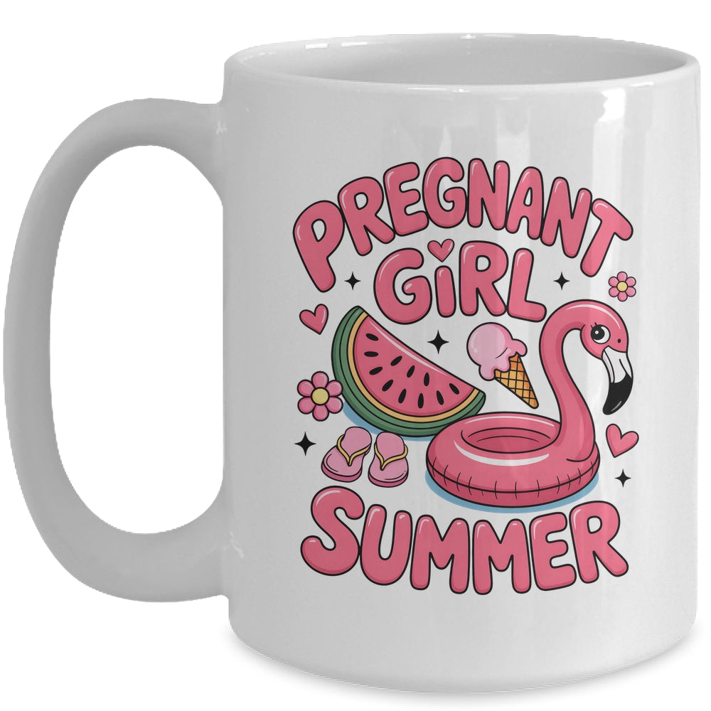 Pregnant Girl Summer Pregnancy Announcement Reveal Baby Mug | siriusteestore