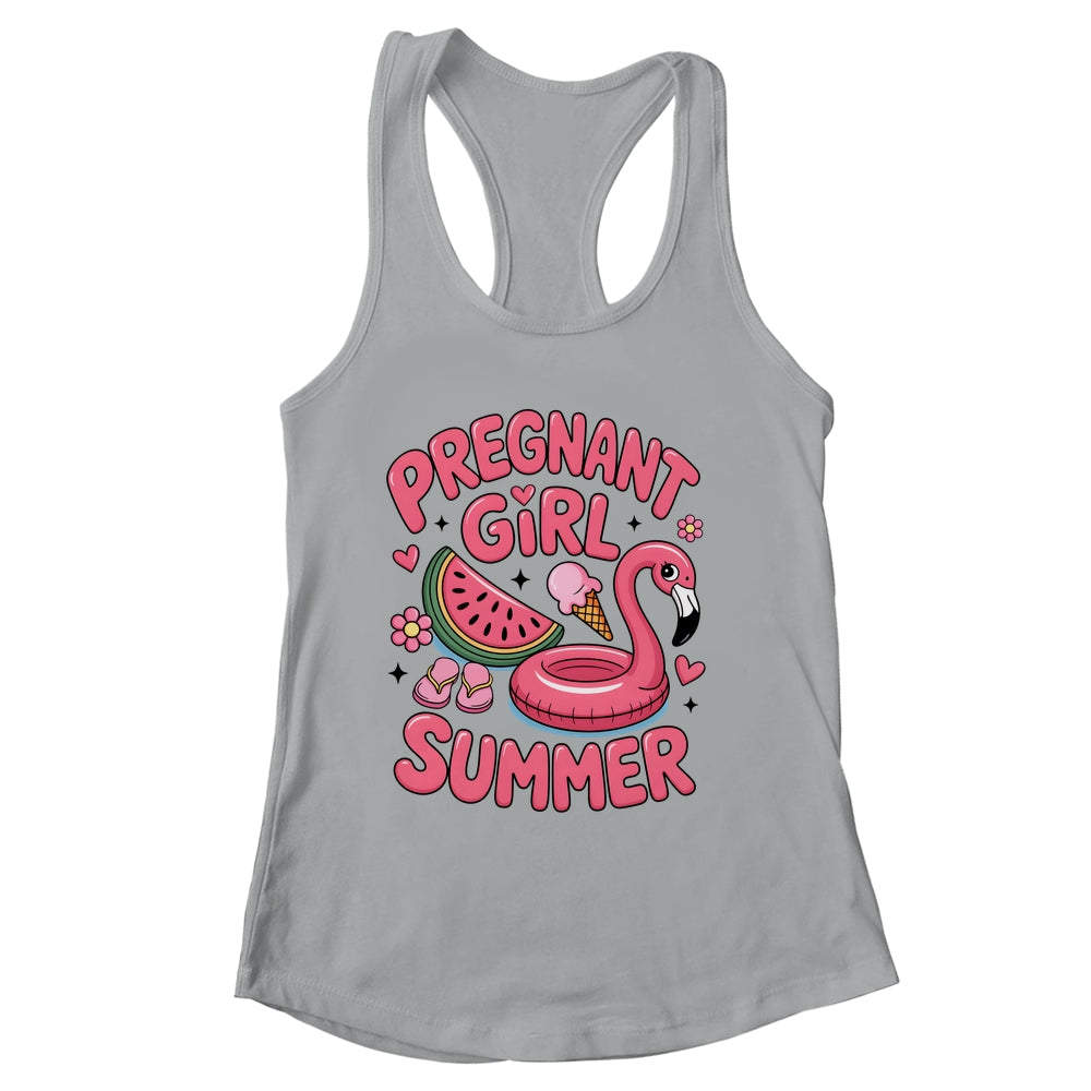 Pregnant Girl Summer Pregnancy Announcement Reveal Baby Shirt & Tank Top | siriusteestore