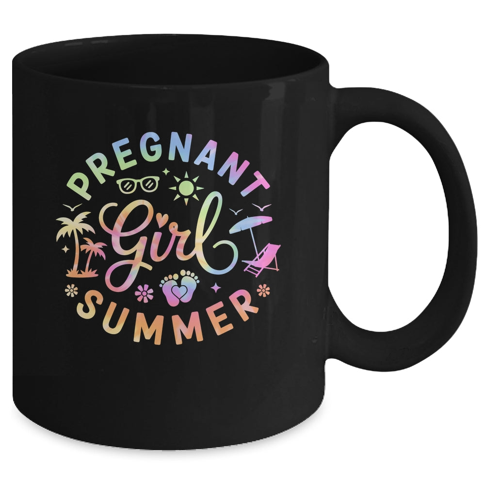 Pregnant Girl Summer Pregnancy Reveal Baby Announcement Mug | siriusteestore