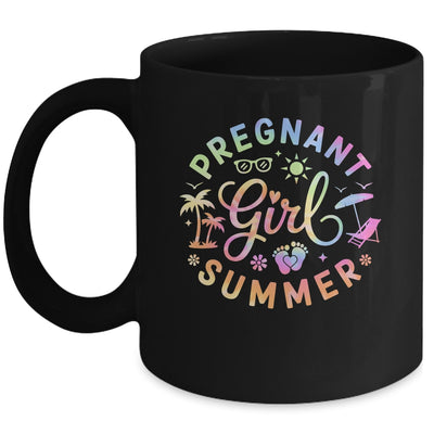 Pregnant Girl Summer Pregnancy Reveal Baby Announcement Mug | siriusteestore