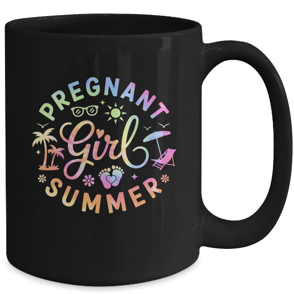 Pregnant Girl Summer Pregnancy Reveal Baby Announcement Mug | siriusteestore
