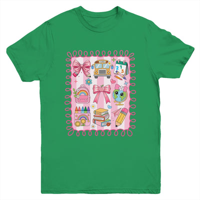 Preppy Back To School Coquette First Day Of School Bus Youth Shirt | siriusteestore