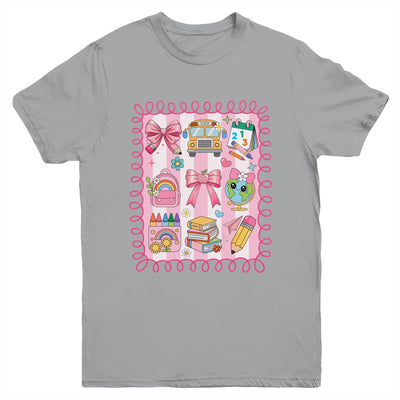 Preppy Back To School Coquette First Day Of School Bus Youth Shirt | siriusteestore