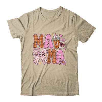 Preppy Coffee Mama Coquette Bow Checkered Mom Mothers Day Shirt & Tank Top | siriusteestore