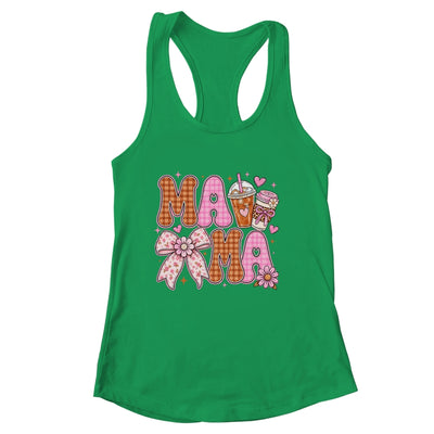 Preppy Coffee Mama Coquette Bow Checkered Mom Mothers Day Shirt & Tank Top | siriusteestore