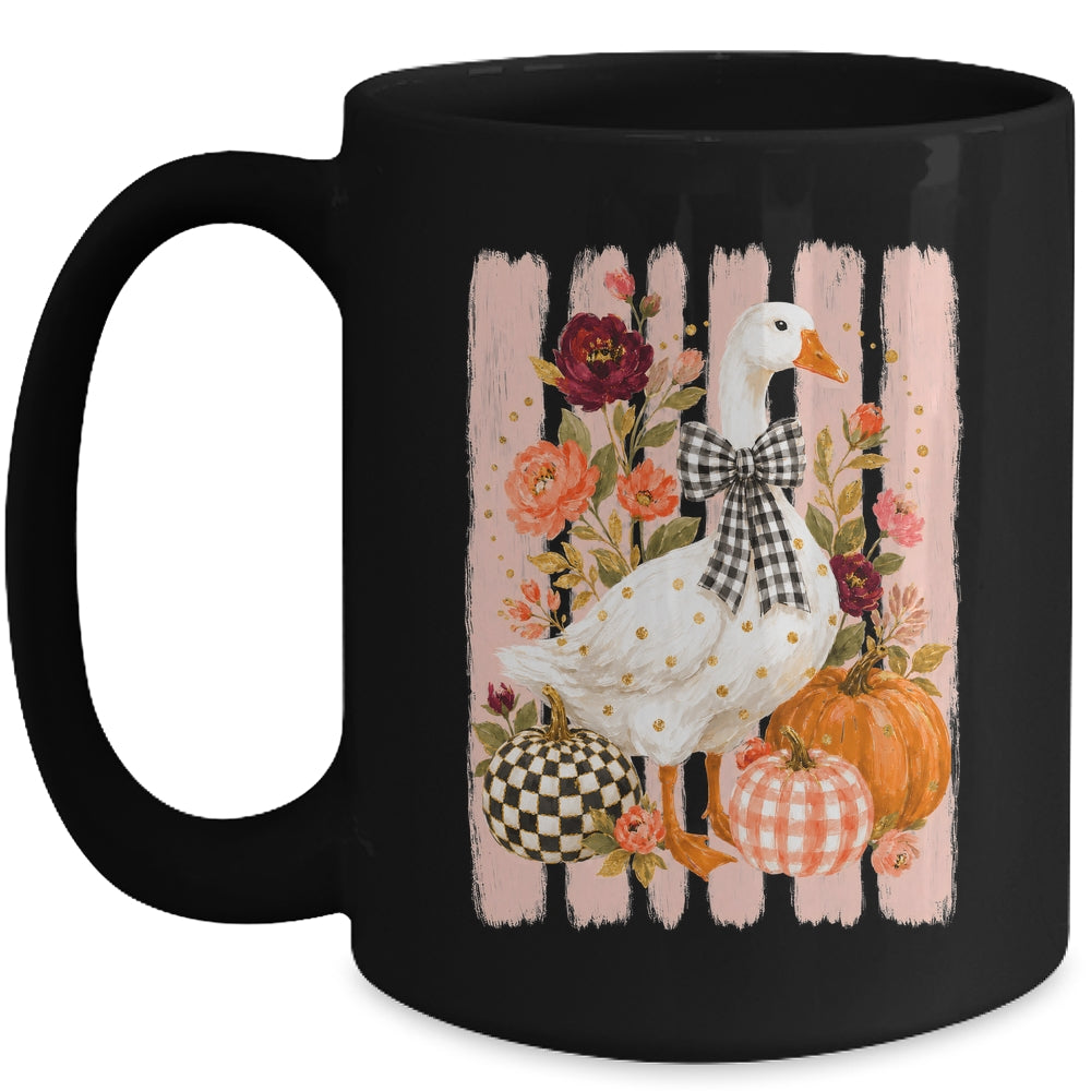Preppy Fall Autumn Silly Goose Pumpkin Thanksgiving Coquette Mug | siriusteestore