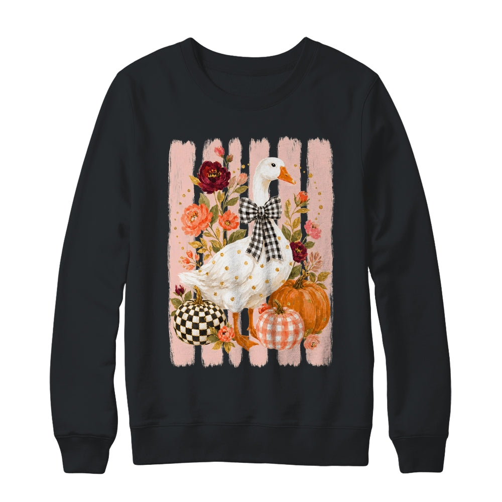 Preppy Fall Autumn Silly Goose Pumpkin Thanksgiving Coquette Shirt & Sweatshirt | siriusteestore