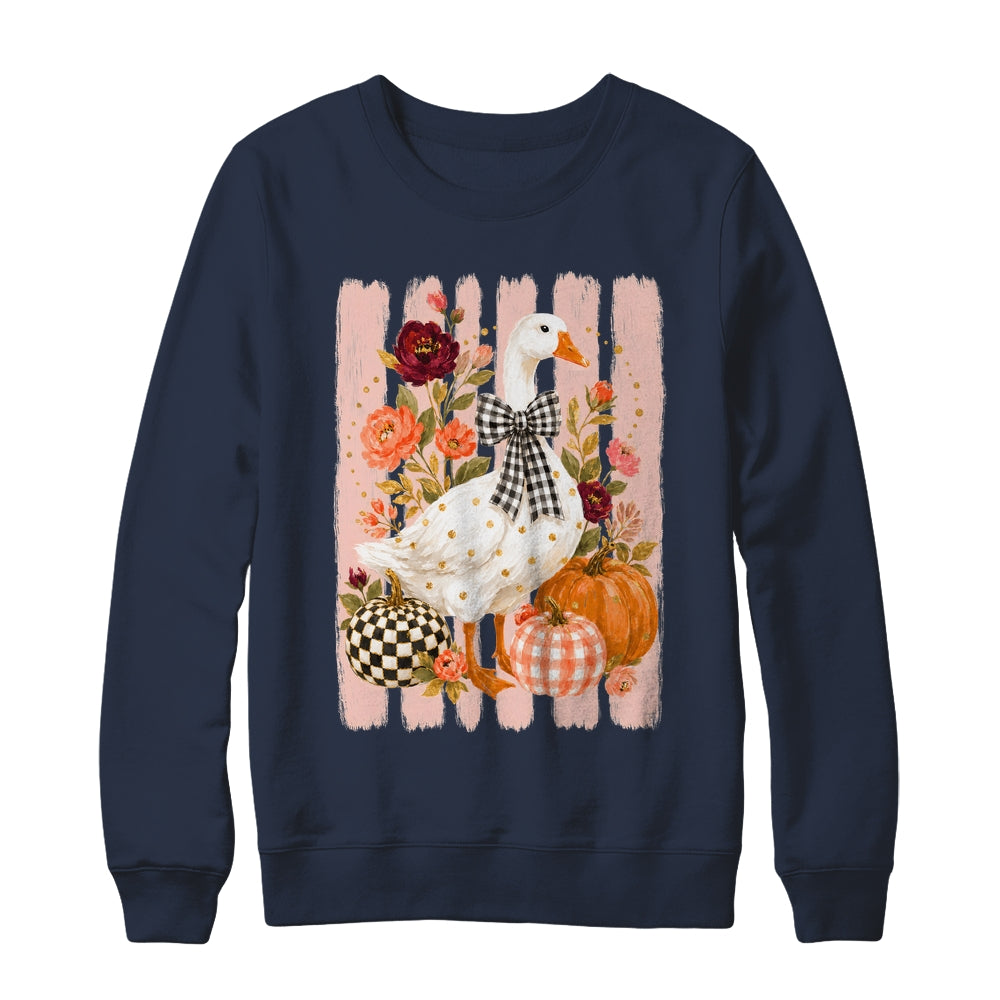 Preppy Fall Autumn Silly Goose Pumpkin Thanksgiving Coquette Shirt & Sweatshirt | siriusteestore