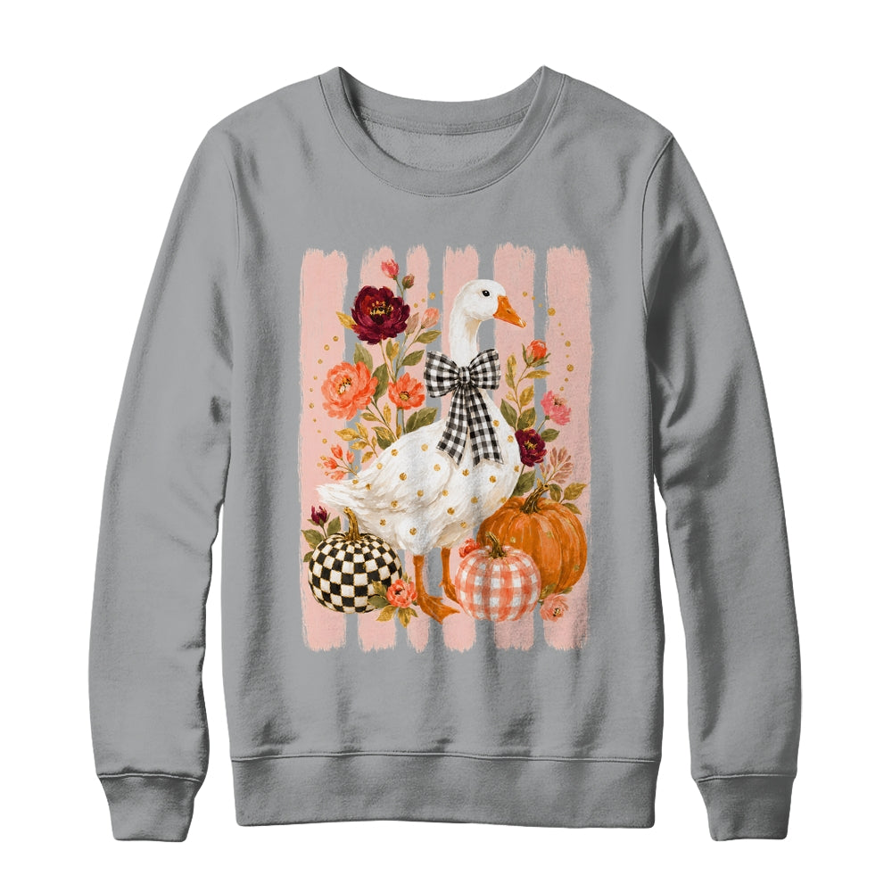Preppy Fall Autumn Silly Goose Pumpkin Thanksgiving Coquette Shirt & Sweatshirt | siriusteestore