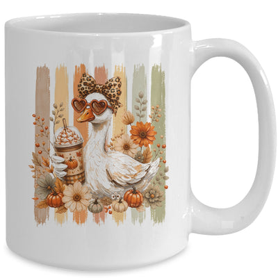 Preppy Fall Goose Coquette Autumn Pumpkin Spice Latte Retro Mug | siriusteestore
