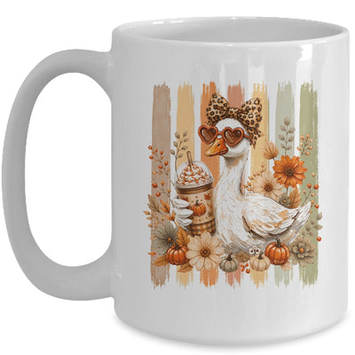 Preppy Fall Goose Coquette Autumn Pumpkin Spice Latte Retro Mug | siriusteestore
