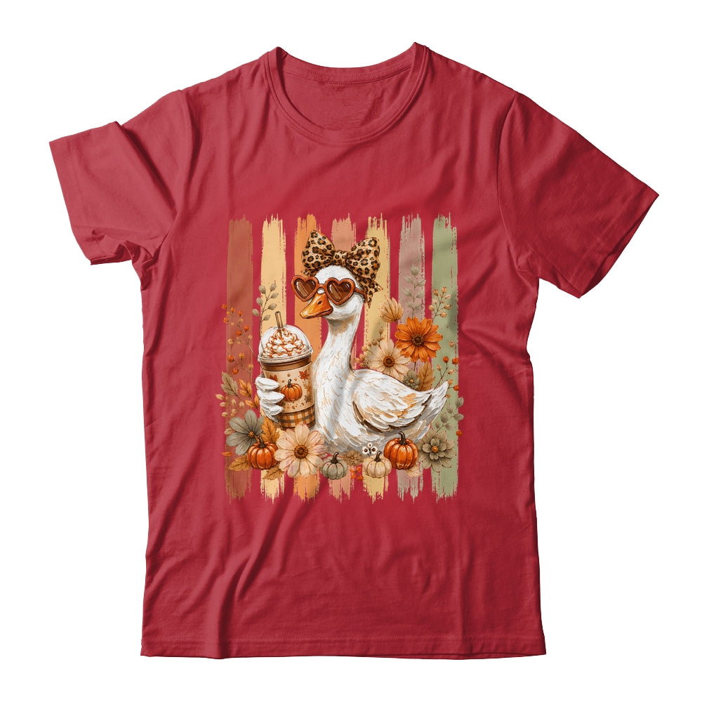 Preppy Fall Goose Coquette Autumn Pumpkin Spice Latte Retro Shirt & Sweatshirt | siriusteestore