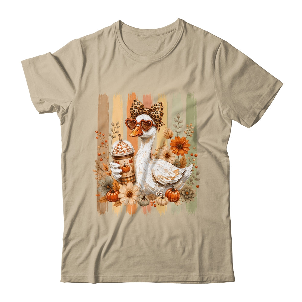 Preppy Fall Goose Coquette Autumn Pumpkin Spice Latte Retro Shirt & Sweatshirt | siriusteestore