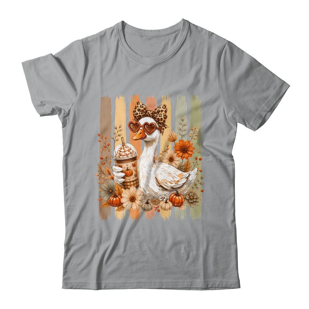 Preppy Fall Goose Coquette Autumn Pumpkin Spice Latte Retro Shirt & Sweatshirt | siriusteestore