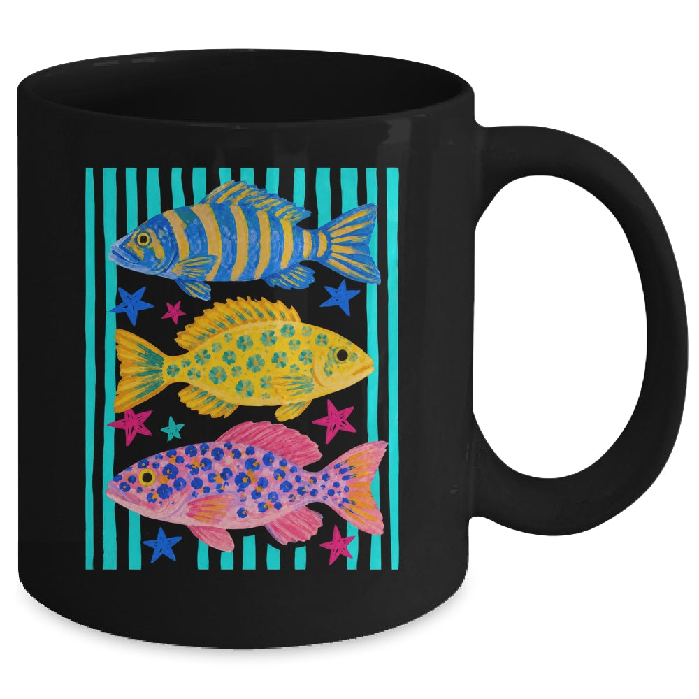 Preppy Fish Retro Summertime Travel Beach Vacation Fishing Mug | siriusteestore