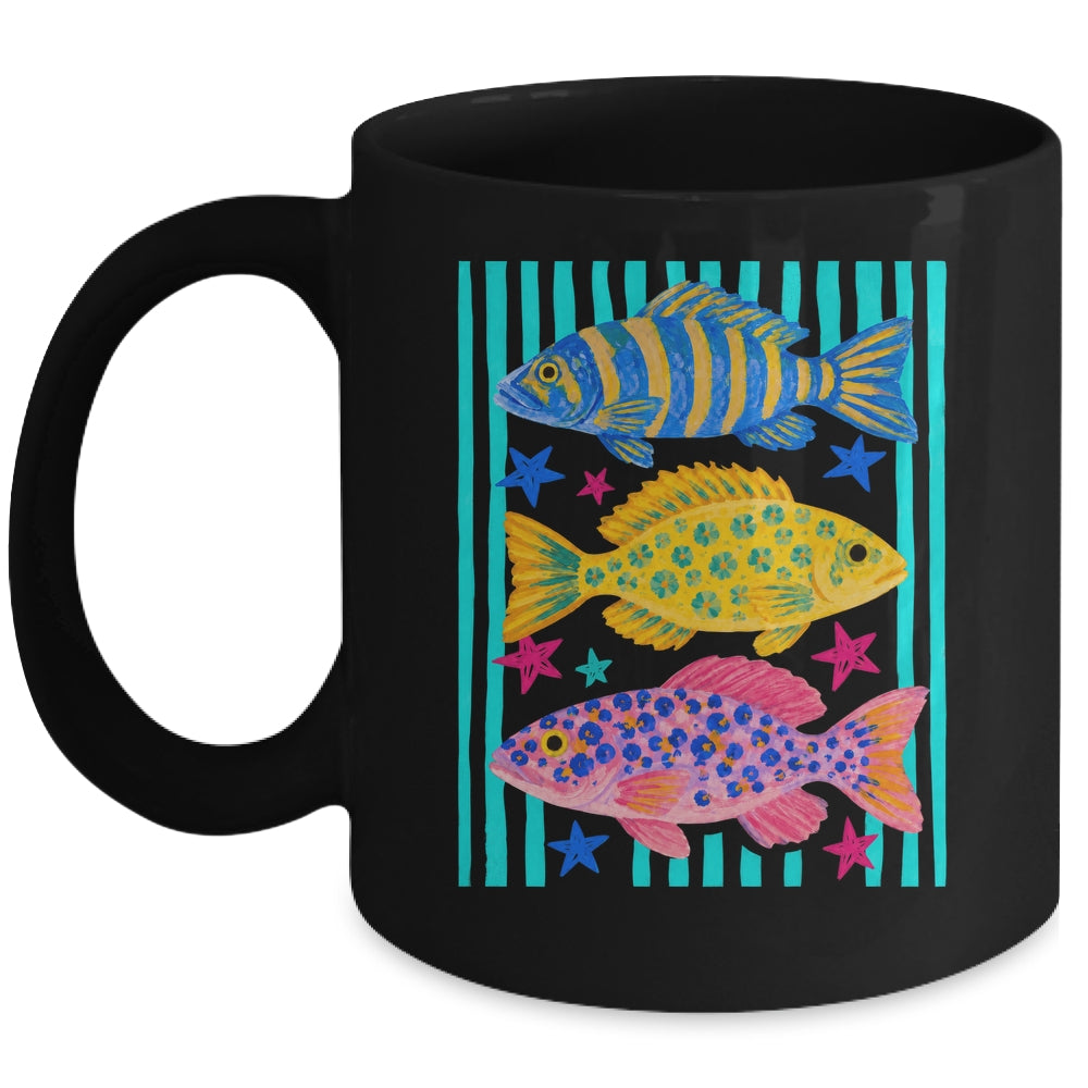 Preppy Fish Retro Summertime Travel Beach Vacation Fishing Mug | siriusteestore