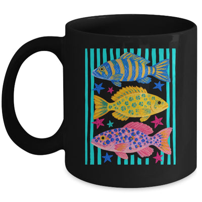 Preppy Fish Retro Summertime Travel Beach Vacation Fishing Mug | siriusteestore