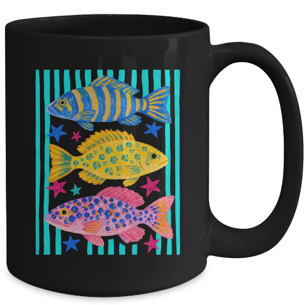 Preppy Fish Retro Summertime Travel Beach Vacation Fishing Mug | siriusteestore