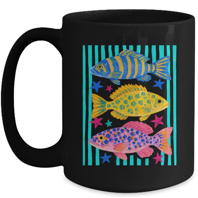 Preppy Fish Retro Summertime Travel Beach Vacation Fishing Mug | siriusteestore