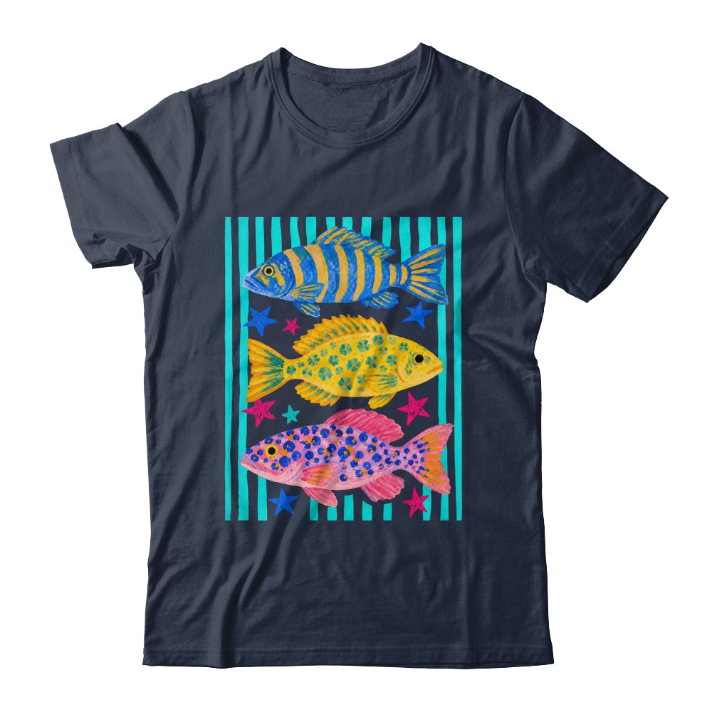 Preppy Fish Retro Summertime Travel Beach Vacation Fishing Shirt & Tank Top | siriusteestore