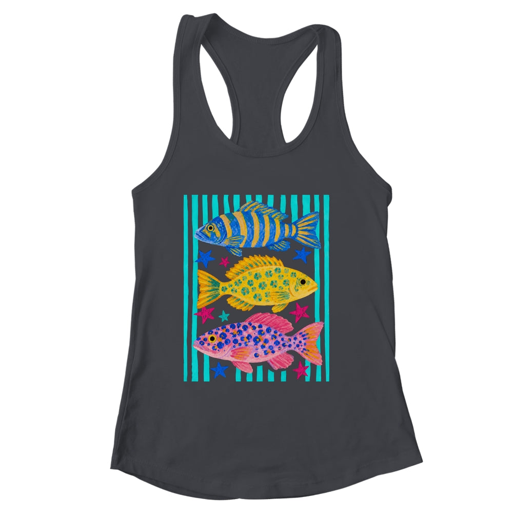 Preppy Fish Retro Summertime Travel Beach Vacation Fishing Shirt & Tank Top | siriusteestore