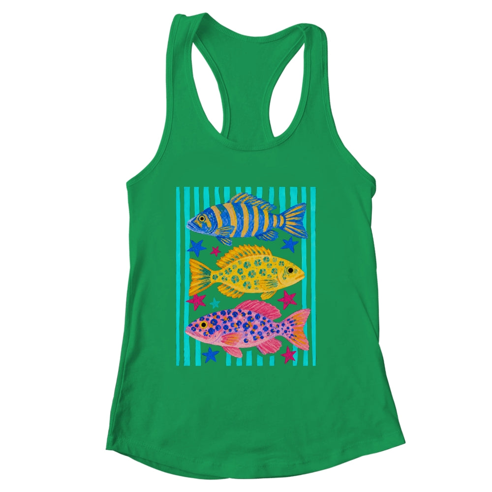 Preppy Fish Retro Summertime Travel Beach Vacation Fishing Shirt & Tank Top | siriusteestore