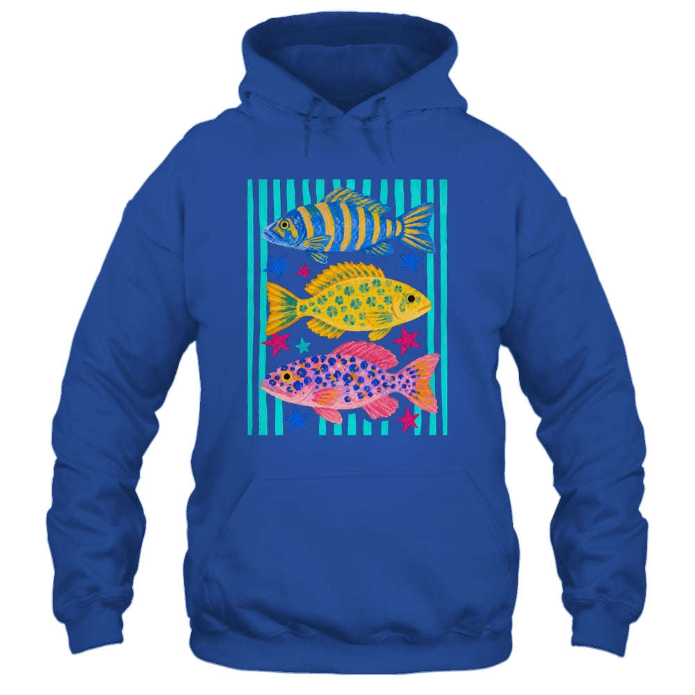 Preppy Fish Retro Summertime Travel Beach Vacation Fishing Shirt & Tank Top | siriusteestore
