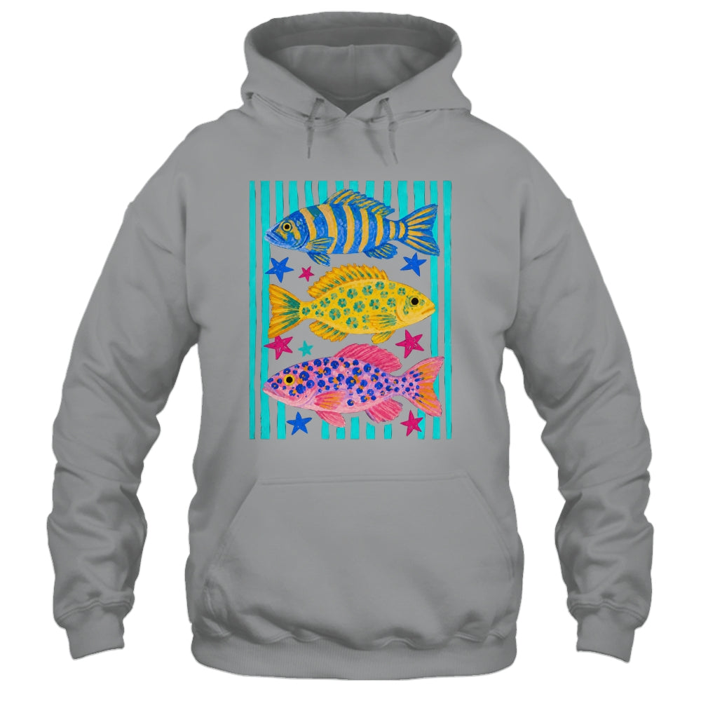 Preppy Fish Retro Summertime Travel Beach Vacation Fishing Shirt & Tank Top | siriusteestore