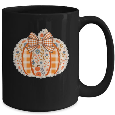 Preppy Floral Fall Pumpkin Vintage Floral Autumn Coquette Mug | siriusteestore