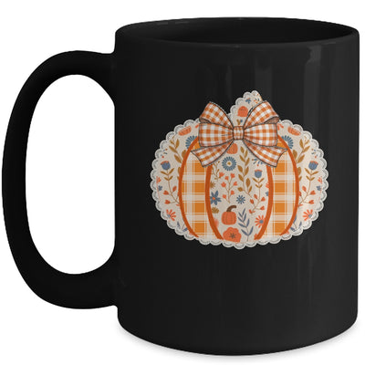 Preppy Floral Fall Pumpkin Vintage Floral Autumn Coquette Mug | siriusteestore