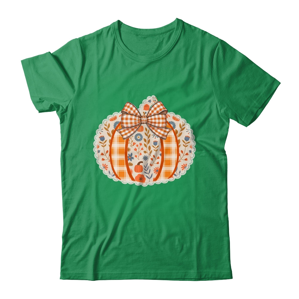 Preppy Floral Fall Pumpkin Vintage Floral Autumn Coquette Shirt & Sweatshirt | siriusteestore