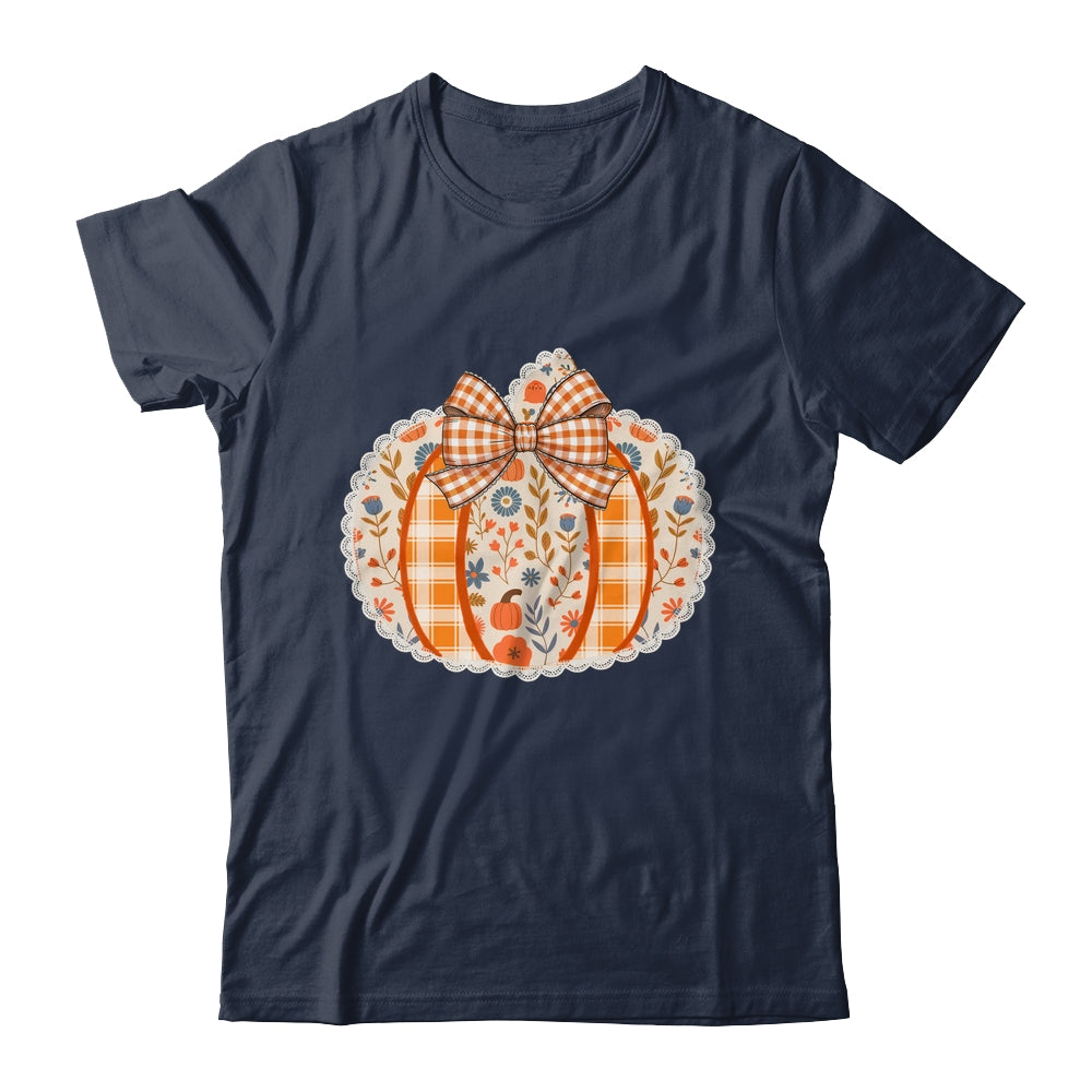 Preppy Floral Fall Pumpkin Vintage Floral Autumn Coquette Shirt & Sweatshirt | siriusteestore