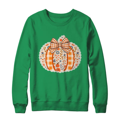 Preppy Floral Fall Pumpkin Vintage Floral Autumn Coquette Shirt & Sweatshirt | siriusteestore